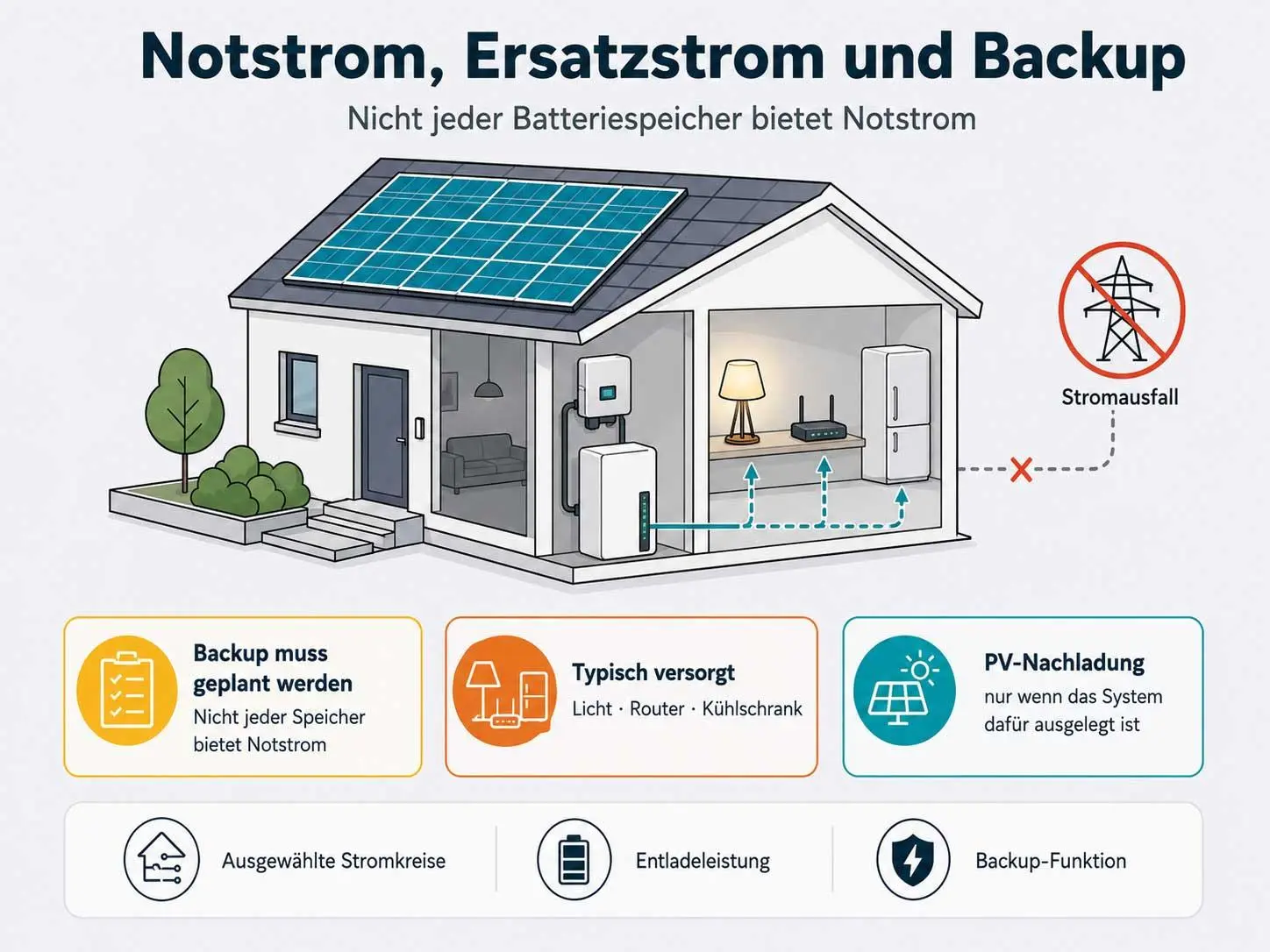 Speicher für Solaranlage mit Notstrom und Backup-Funktion