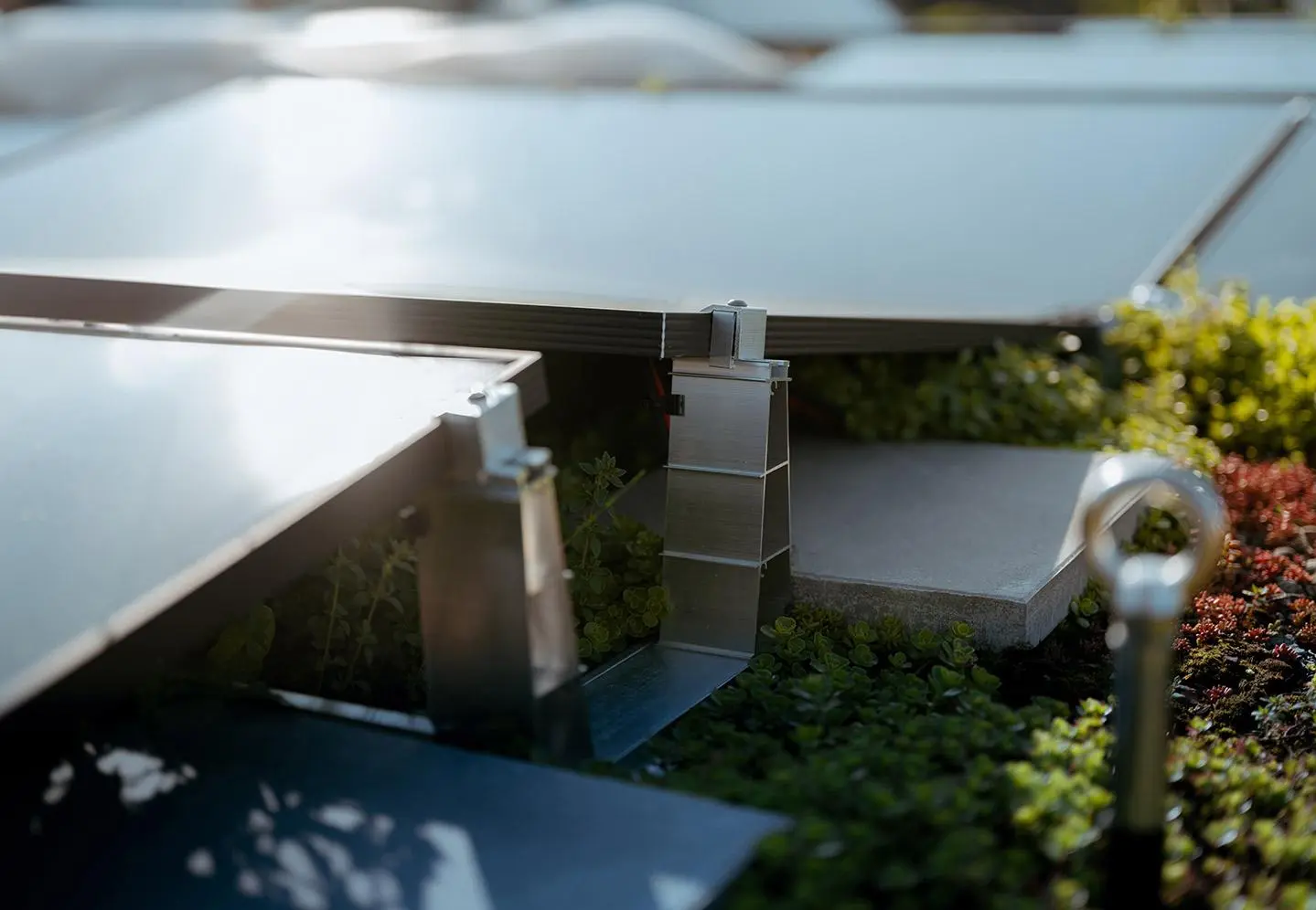 Photovoltaikanlage mit Solarmodulen auf einem Dach